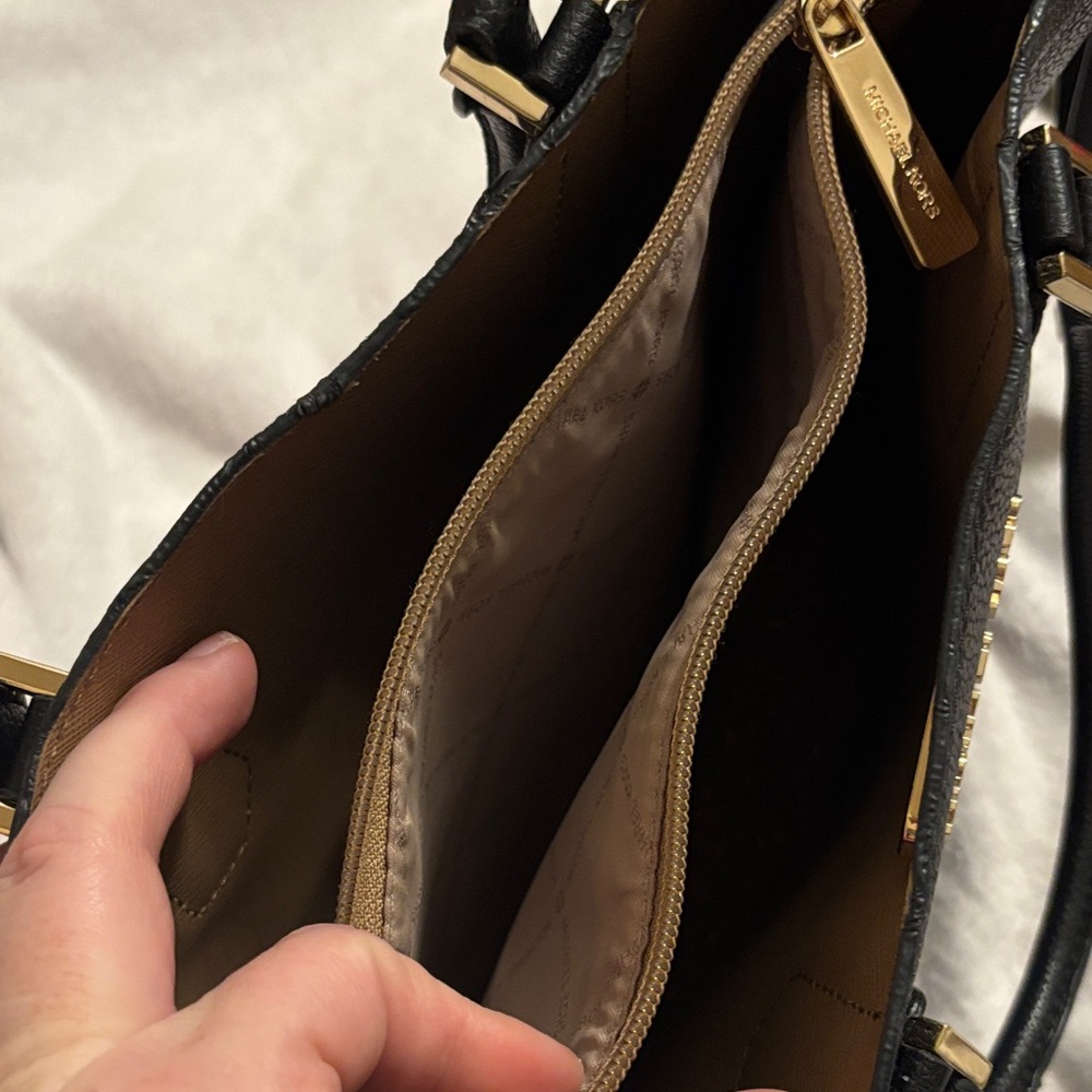 Michael Kors Black Satchel with Gold Accents - Picture 5 of 6